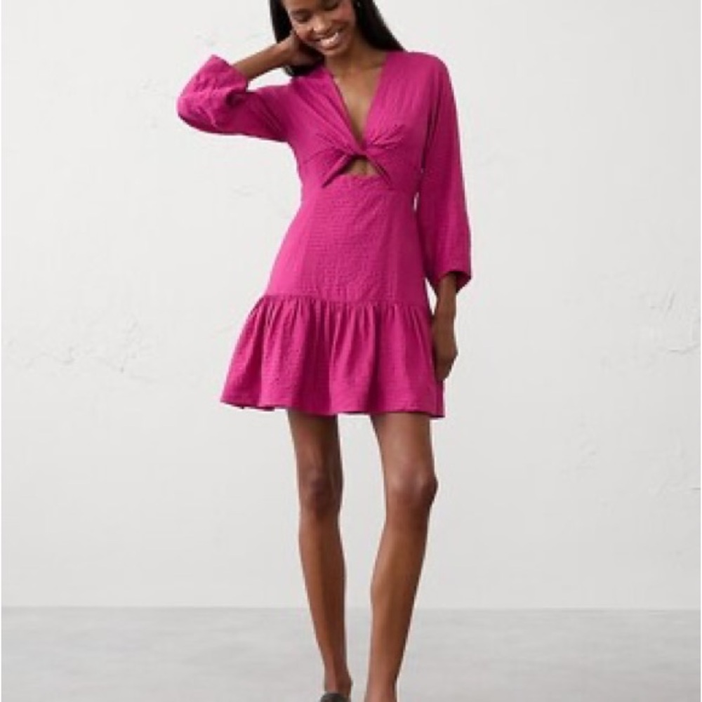 Textured Twist Mini Dress